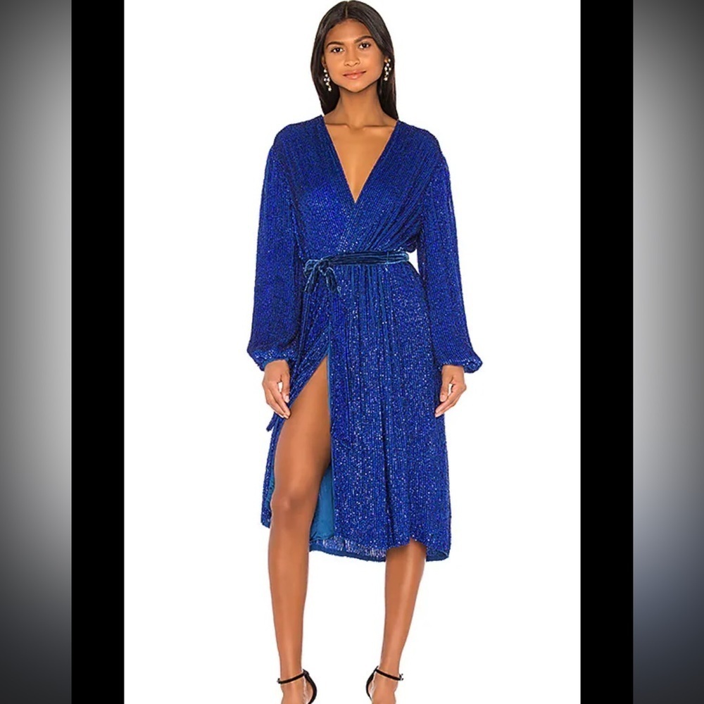 NWT RETROFETE Audrey Robe in Royal Blue Sz M
